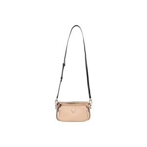 Guess Borsa Donna Beige a Tracolla con Cerniera Tasche Interne - Borsa Poliuretano 24x5x1.5cm