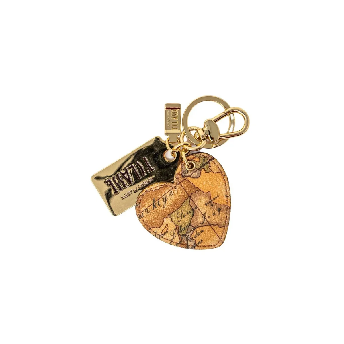 Alviero Martini Prima Classe Portachiavi Donna Beige Stampa Geo 100% Pelle Accessori Moda C W279 6000 - immagine 2